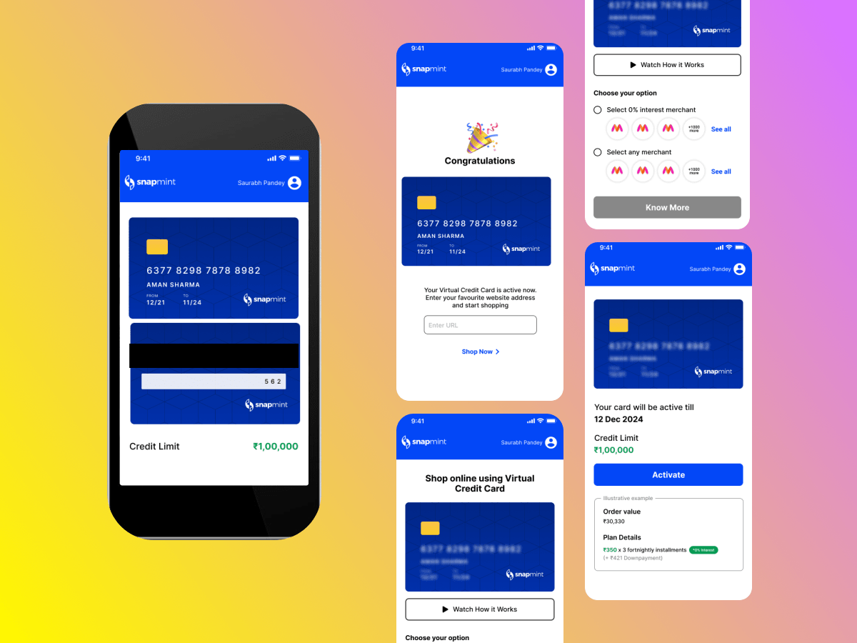 Designing Virtual Credit Card Page for India’s Leading Buy Now, Pay Later&nbsp;App